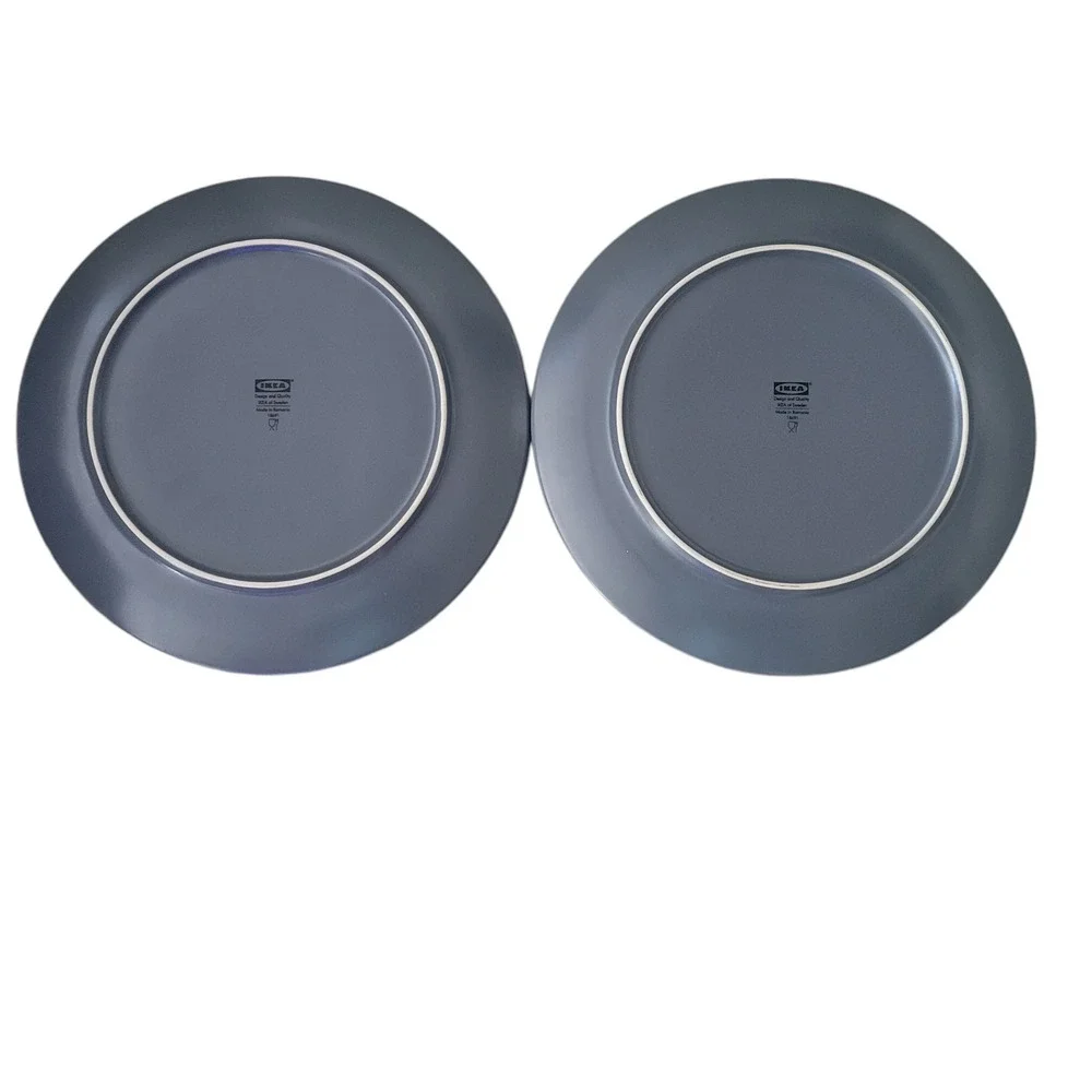Ikea Dinera 18691 Dinner Plates Matte Dark Gray Stoneware Set‎ of 2